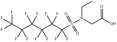 N-エチル-N-[(トリデカフルオロヘキシル)スルホニル]グリシン 化学構造式
