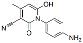 1-(4-アミノフェニル)-1,2-ジヒドロ-6-ヒドロキシ-4-メチル-2-オキソ-3-ピリジンカルボニトリル 化学構造式