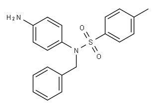 N-(4-アミノフェニル)-4-メチル-N-(フェニルメチル)ベンゼンスルホンアミド 化学構造式