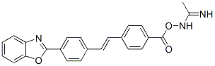 N-[[4-[2-[4-(2-ベンゾオキサゾリル)フェニル]エテニル]ベンゾイル]オキシ]エタンイミドアミド 化学構造式