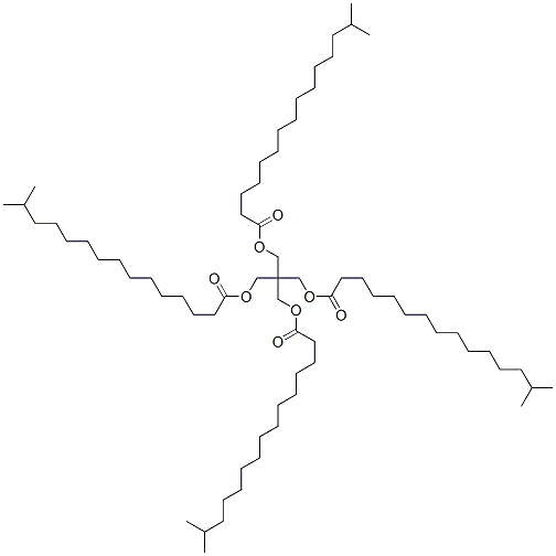 ビス(14-メチルペンタデカン酸)2,2-ビス[[(1-オキソ-14-メチルペンタデシル)オキシ]メチル]-1,3-プロパンジイル 化学構造式