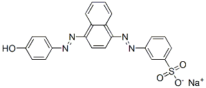 3-[[4-[(4-羟苯基)偶氮]-1-萘基]偶氮]苯磺酸钠盐 结构式