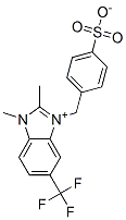 1,2-ジメチル-3-[(4-スルホナトフェニル)メチル]-5-(トリフルオロメチル)-1H-ベンゾイミダゾール-3-イウム 化学構造式