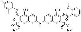 3-[(2,4-Dimethylphenyl)azo]-4-hydroxy-7-[[5-hydroxy-6-[(2-methoxyphenyl)azo]-7-sulfo-2-naphthalenyl]amino]-2-naphthalenesulfonic acid disodium salt,68959-37-5,结构式