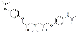 N,N'-[[(1-メチルエチル)イミノ]ビス[(2-ヒドロキシ-3,1-プロパンジイル)オキシ-4,1-フェニレン]]ビスアセトアミド 化学構造式