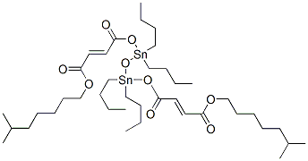 diisooctyl 4,4'-[(1,1,3,3-tetrabutyldistannoxane-1,3-diyl)bis(oxy)]bis[4-oxobut-2-en-1-oate] Struktur