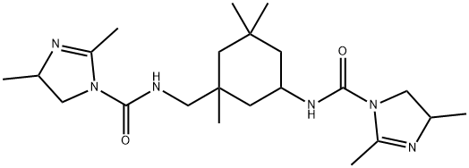 N-[3-[[[(4,5-dihydro-2,4-dimethyl-1H-imidazol-1-yl)carbonyl]amino]methyl]-3,5,5-trimethylcyclohexyl]-4,5-dihydro-2,4-dimethyl-1H-imidazole-1-carboxamide Struktur