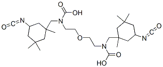 ビス[[(5-イソシアナト-1,3,3-トリメチルシクロヘキシル)メチル]カルバミン酸]オキシジ(2,1-エタンジイル) 化学構造式