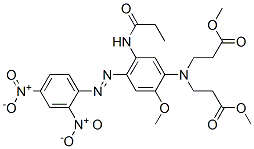 methyl N-[4-[(2,4-dinitrophenyl)azo]-2-methoxy-5-[(1-oxopropyl)amino]phenyl]-N-(3-methoxy-3-oxopropyl)-beta-alaninate Structure