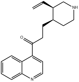 3-[(3R,4R)-3-ビニル-4-ピペリジニル]-1-(4-キノリニル)-1-プロパノン 化学構造式