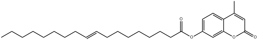 (E)-9-オクタデセン酸4-メチル-2-オキソ-2H-1-ベンゾピラン-7-イル 化学構造式
