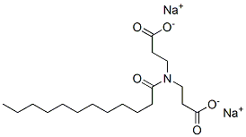 sodium N-(2-carboxyethyl)-N-(1-oxododecyl)-beta-alaninate Struktur
