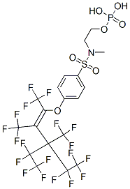 N-メチル-4-[[4,4,5,5,5-ペンタフルオロ-3-(ペンタフルオロエチル)-1,2,3-トリス(トリフルオロメチル)-1-ペンテニル]オキシ]-N-[2-(ホスホノオキシ)エチル]ベンゼンスルホンアミド 化学構造式