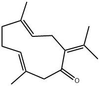 (3Z,7Z)-3,7-Dimethyl-10-propan-2-ylidene-cyclodeca-3,7-dien-1-one Structure