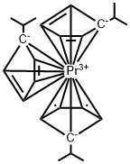 トリス(イソプロピルシクロペンタジエニル)プラセオジム 化学構造式