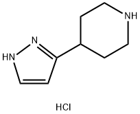 Piperidine, 4-(1H-pyrazol-3-yl)-, dihydrochloride Struktur
