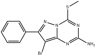8-BROMO-4-(METHYLTHIO)-7-PHENYLPYRAZOLO[1,5-A][1,3,5]TRIAZIN-2-AMINE Structure