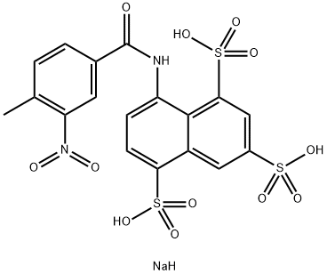trisodium 8-[(4-methyl-3-nitrobenzoyl)amino]naphthalene-1,3,5-trisulphonate Struktur