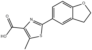 2-(2,3-二氢-1-苯并呋喃-5-YL)-4-甲基-1,3-磺胺-5-羧酸, 690632-04-3, 结构式