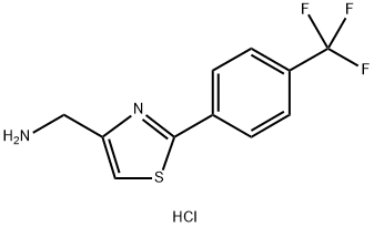 4-(AMINOMETHYL)-2-(4-TRIFLUOROMETHYL)PHENYL-1,3-THIAZOLE HYDROCHLORIDE 95%{2-[4-(TRIFLUOROMETHYL)PHENYL]-1,3-THIAZOL-4-YL}METHYLAMINE HYDROCHLORIDE Struktur