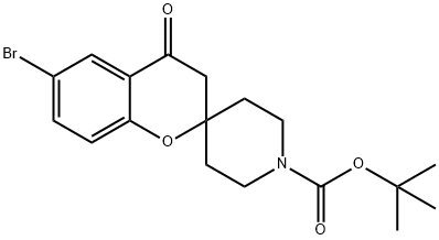 6-溴-4-氧代螺[苯并二氢吡喃-2,4-哌啶]-1-羧酸叔丁酯,690632-38-3,结构式