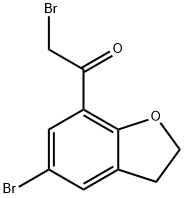 2-BROMO-1-(5-BROMO-2,3-DIHYDRO-1-BENZOFURAN-7-YL)ETHANONE Structure