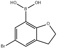 5-ブロモ-2,3-ジヒドロベンゾ[B]フラン-7-ボロン酸 化学構造式