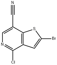 2-BROMO-4-CHLOROTHIENO[3,2-C]PYRIDINE-7-CARBONITRILE, 690635-43-9, 结构式