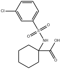 3-(3-氯苯磺酰氨基)环己烷甲酸 结构式