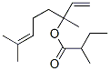 2-メチル酪酸3,7-ジメチル-1,6-オクタジエン-3-イル 化学構造式