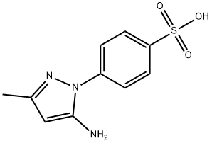 4-(5-アミノ-3-メチル-1H-ピラゾール-1-イル)ベンゼンスルホン酸 化学構造式