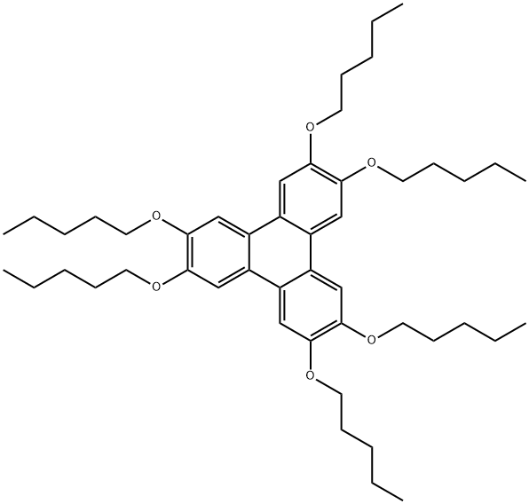 2,3,6,7,10,11-ヘキサキス(ペンチルオキシ)トリフェニレン 化学構造式