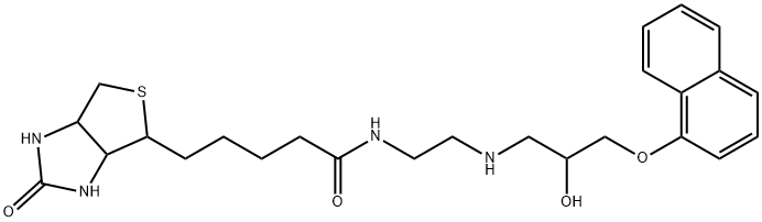 [±]-N-(2-羟基-3-[1-萘氧基]丙基)-N′-生物素基乙二胺, 69079-54-5, 结构式