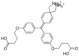 N-[4-[ビス[4-(3-カルボキシプロポキシ)フェニル]メチレン]-2,5-シクロヘキサジエン-1-イリデン]-N-メチルメタンアミニウム 化学構造式