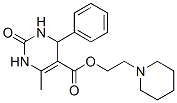 1,2,3,4-テトラヒドロ-6-メチル-2-オキソ-4-フェニル-5-ピリミジンカルボン酸2-(ピペリジノ)エチル 化学構造式