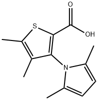 3-(2,5-ジメチル-1H-ピロール-1-イル)-4,5-ジメチルチオフェン-2-カルボン酸 化学構造式