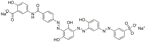 disodium 5-[[4-[[2,6-dihydroxy-3-[[2-hydroxy-5-[(3-sulphonatophenyl)azo]phenyl]azo]phenyl]azo]benzoyl]amino]salicylate Structure
