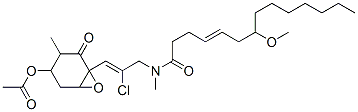 N-[3-(4-Acetoxy-3-methyl-2-oxo-7-oxabicyclo[4.1.0]heptan-1-yl)-2-chloro-2-propenyl]-7-methoxy-N-methyl-4-tetradeceneamide Structure
