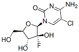 2'-fluoro-5-chloro-1-beta-D-arabinofuranosylcytosine 结构式