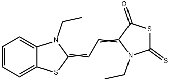 (4Z)-3-Ethyl-4-[(2Z)-2-(3-ethyl-1,3-benzothiazol-2(3H)-ylidene)ethylid ene]-2-thioxo-1,3-thiazolidin-5-one Structure