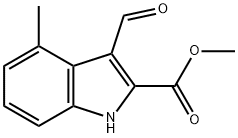 1H-INDOLE-2-CARBOXYLIC ACID,3-FORMYL-4-METHYL-,METHYL ESTER Struktur