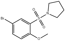 1-(5-溴-2-甲氧基苯基磺酰)吡咯啉, 691381-10-9, 结构式