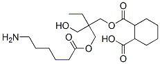 1,2-シクロヘキサンジカルボン酸水素1-[2-[[(6-アミノ-1-オキソヘキシル)オキシ]メチル]-2-(ヒドロキシメチル)ブチル] 化学構造式