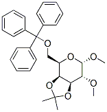Methyl 3,4-O-Isopropylidene-2-O-methyl-6-O-trityl-α-D-galactopyranoside 化学構造式