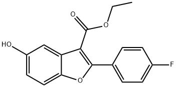 2-(4-FLUORO-PHENYL)-5-HYDROXY-BENZOFURAN-3-CARBOXYLIC ACID ETHYL ESTER Struktur