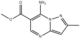 Pyrazolo[1,5-a]pyrimidine-6-carboxylic acid, 7-amino-2-methyl-, methyl ester (9CI) Struktur