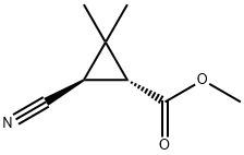 Cyclopropanecarboxylic acid, 3-cyano-2,2-dimethyl-, methyl ester, trans- (9CI) Struktur