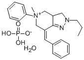 2H-Pyrazolo(4,3-c)pyridine, 3,3a,4,5,6,7-hexahydro-5-methyl-5-phenyl-7 -(phenylmethylene)-2-propyl-, phosphate, hydrate (1:1:1) Structure