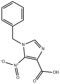 5-ニトロ-1-(フェニルメチル)-1H-イミダゾール-4-カルボン酸 化学構造式