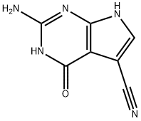 3H-Pyrrolo[2,3-d]pyrimidine-5-carbonitrile, 2-amino-4,7-dihydro-4-oxo- 化学構造式